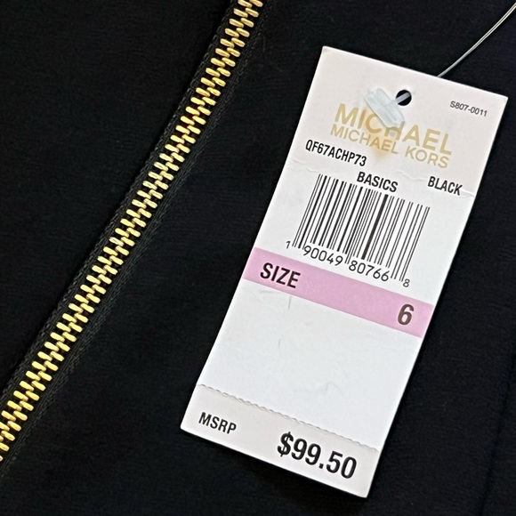 NWT Michael Kors Black Pencil Skirt with Asymmetrical  Zipper - Size 6 - Picture 10 of 11